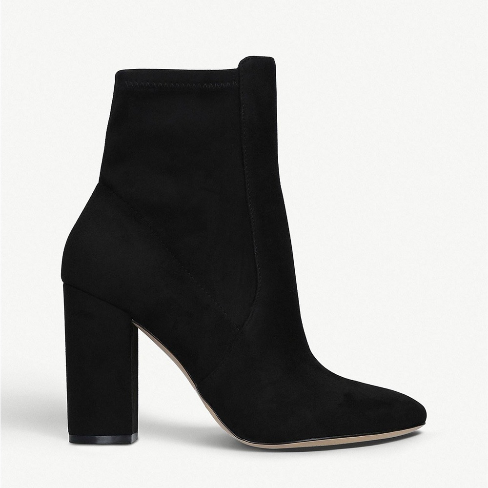 Aldo “Aurella” Black Suede Heeled ankle boots